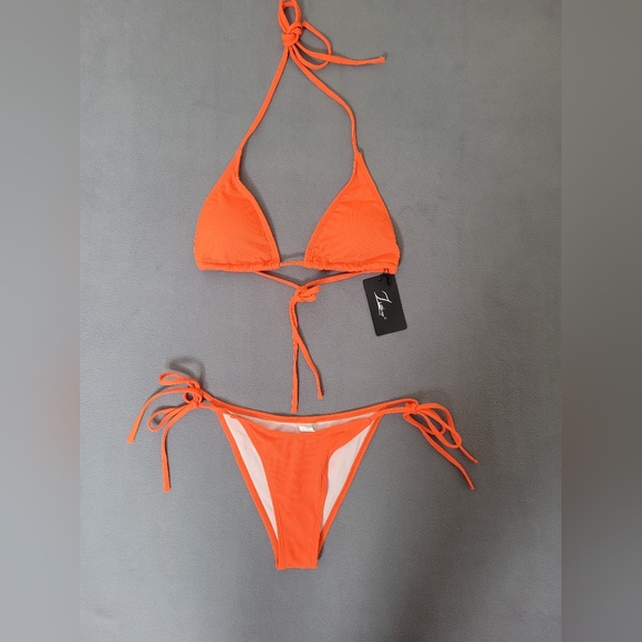 Women's Two Piece Bikini Swimsuit Set Sexy Ribbed Triangle Top Bathing Suit-S - Picture 1 of 8